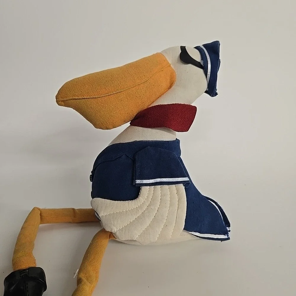 Nautical Fabric SAILOR CAPTAIN PELICAN DOLL‎ Shelf Sitter 19